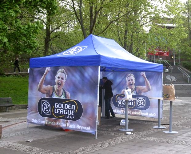 tent voor hardloop wedstrijd