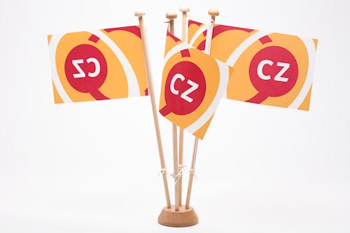 tafelvlaggen met houten standaard